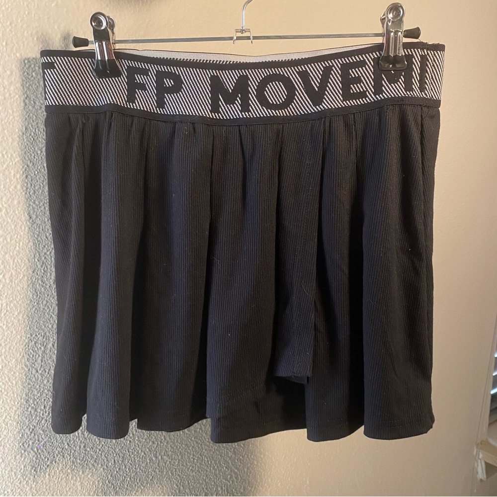 FP movement ribbed pleated athletic mini skirt / skort
